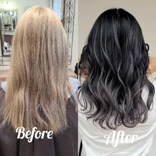 セミロング カラー cherie所属・バレイヤージュ/ ハイライト/大内格のヘアスタイル