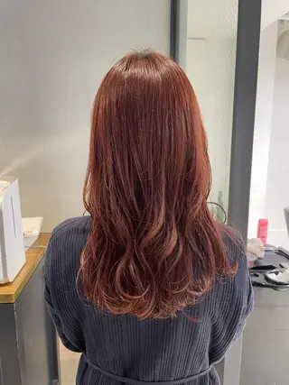 セミロング カラー 暖色カラー🍊 ボブ🌿顔周りcutのヘアスタイル