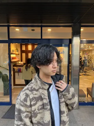 パーマ メンズ 大人透明感艶カラー 寺田稜のヘアスタイル