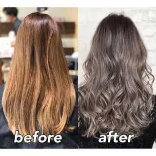 セミロング カラー KIZU 髪質改善 オカルト怪談のヘアスタイル