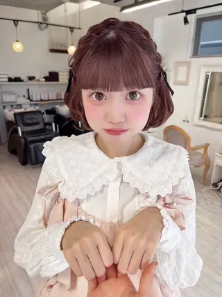 ミディアム カラー ヘアアレンジ cache cache表参道所属・🍓艶モテ暖色カラー 🎀mayu🍓のヘアスタイル