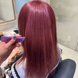 ミディアム カラー 💖ブリーチ/暖色 𝐘𝐮𝐢💖のヘアスタイル