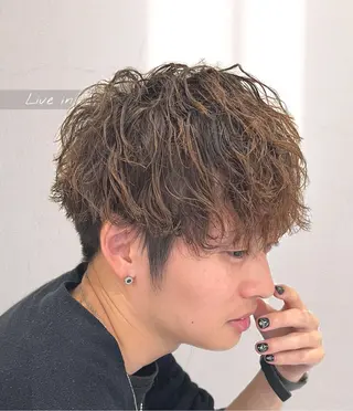 パーマ メンズ メンズパーマ特化型 /京橋/栗野京弥のヘアスタイル