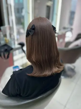 セミロング カラー ヘアアレンジ yuuna モデル募集中🤍のヘアスタイル