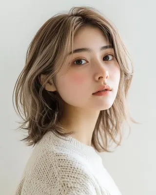 セミロング 上田 桃子のヘアスタイル