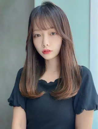 セミロング カラー 喜多　香織 【Agu 屋島】のヘアスタイル