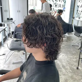 ミディアム パーマ メンズ メンズ特化美容師/ 藤戸 椋のヘアスタイル