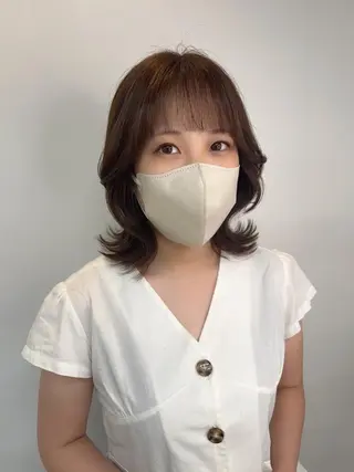 ミディアム SANA推し美容師 CHISA🍒のヘアスタイル
