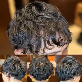ミディアム パーマ HAIR MODE  KIKUHI「ヘアモードキクチ」神田店所属・💈【理容室】夜受付 上坂　一宏のヘアスタイル