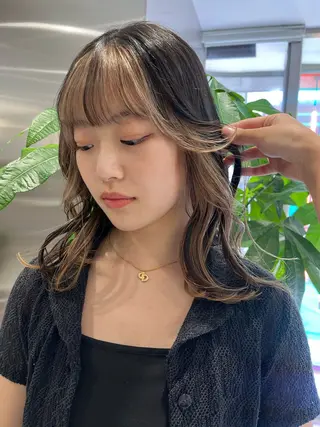セミロング カラー mai🤍縮毛酸性ス トレート/アイリストのヘアスタイル