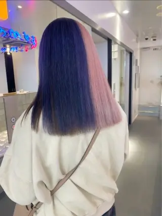 セミロング カラー ハイトーン×デザイン 🪽🫧HIKARIのヘアスタイル