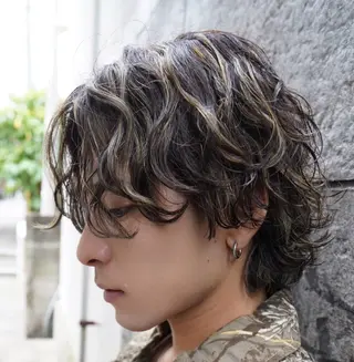 ミディアム パーマ メンズ 瀧本 一樹のヘアスタイル