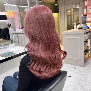 セミロング カラー ヘアアレンジ 💕上野美容師☁ ブリーチ💖サワのヘアスタイル