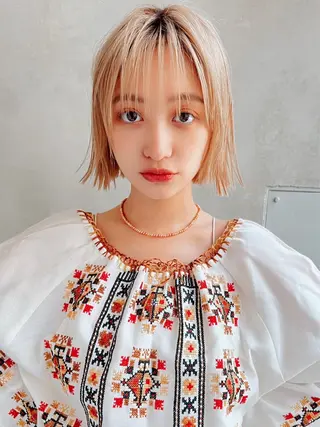 ショート カラー RUKA 美容院×ネイリストのネイルデザイン