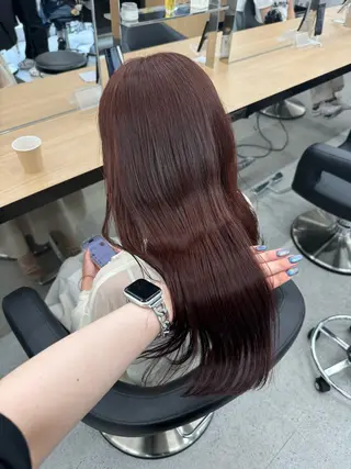 ロング カラー 暗髪🩶ラベンダー/ ブルー/ユウナ🤍のヘアスタイル