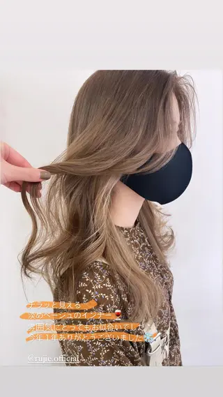 ロング カラー ヘアアレンジ マツエク・マツパ 💎耳ツボジュエリー ×銀座美容室💎のヘアスタイル