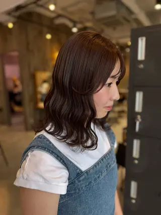 ミディアム 🎀Lolonois 池田店🎀佐藤百奈美のヘアスタイル