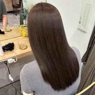 セミロング カラー 透明感 カラー 艶髪 縮毛矯正🫒airiのヘアスタイル