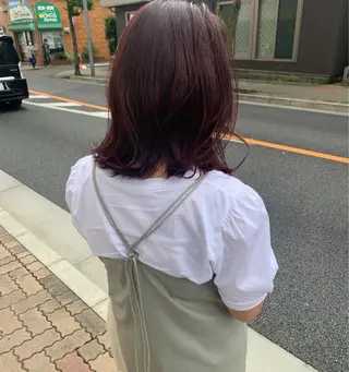 ミディアム カラー ハッシュカット/ハイ トーン/MANAMIのヘアスタイル