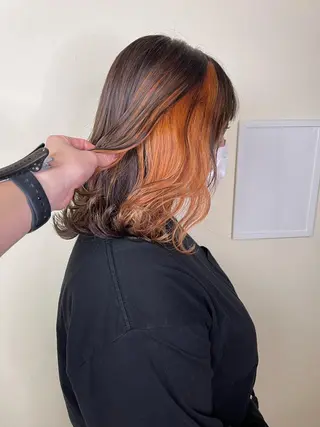 ミディアム カラー ハイライトカラー✨ グレージュ✨鎌倉光洋のヘアスタイル