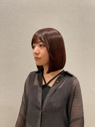 ミディアム カラー 💖ボブ/髪質改善 顔周りレイヤー/ユイのヘアスタイル