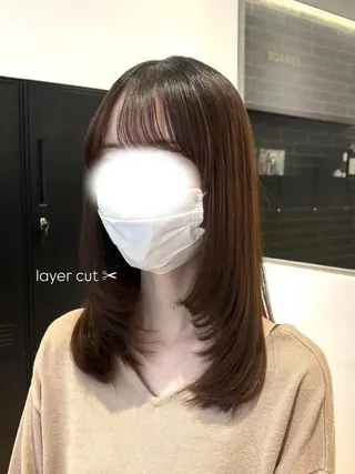 セミロング 西田 美侑/カットモデルのヘアスタイル