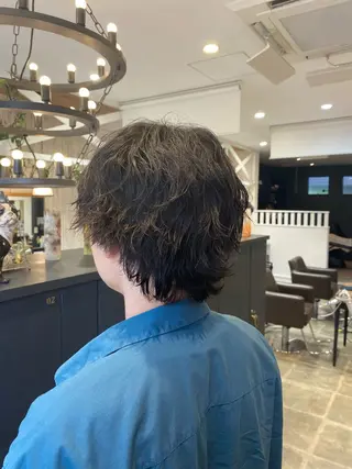 ミディアム パーマ メンズ 柴田 枝利子のヘアスタイル