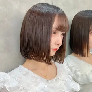 ショート カラー ボブ韓国風レイヤー 錦糸町/畠中ケントのヘアスタイル