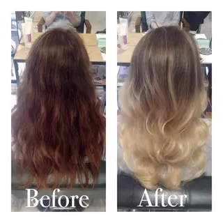 セミロング ロング カラー アオガミ （前髪顔周りカット）のヘアスタイル