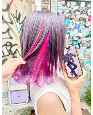 ミディアム カラー GARU-ガル-所属・TSUNO🦖 派手髪/オタク美容師のヘアスタイル