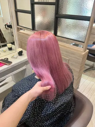 セミロング カラー インナー/オリーブ/ ハイライト/渚沙🔗のヘアスタイル