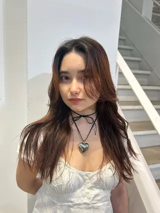 ロング カラー 縮毛矯正支持率N O.1あおい🕊️✨のヘアスタイル