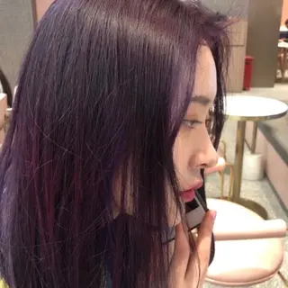 セミロング カラー nonoka オリーブ/グレージュのヘアスタイル