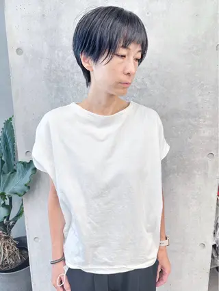 ショート とうい/パーマボブ/ くせ毛/丸みボブのヘアスタイル