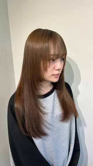 ロング 新潟/万代/レイヤー 韓国風/明間未来のヘアスタイル