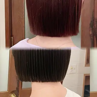 ショート ボブ/縮毛矯正/レイ ヤー♡Natsukiのヘアスタイル