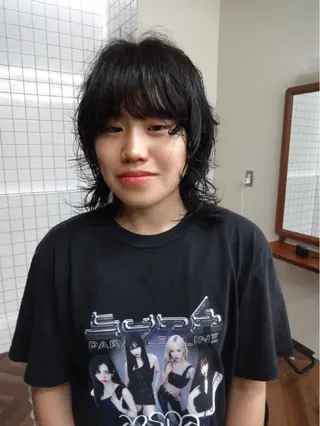 ミディアム パーマ ボブパーマ/パーマ ウルフパーマのヘアスタイル