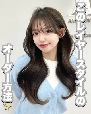 ロング カラー 韓国ヘア 紗希 🦋のヘアスタイル