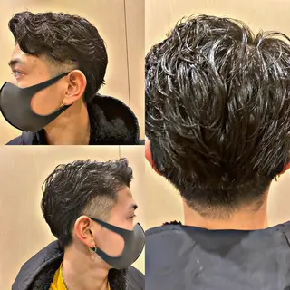 パーマ メンズ 菅野 綺華のヘアスタイル