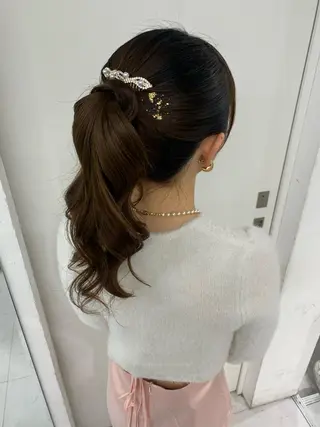 ロング ヘアアレンジ 卒業式ヘアセット🎀 ヘアアレンジのヘアスタイル