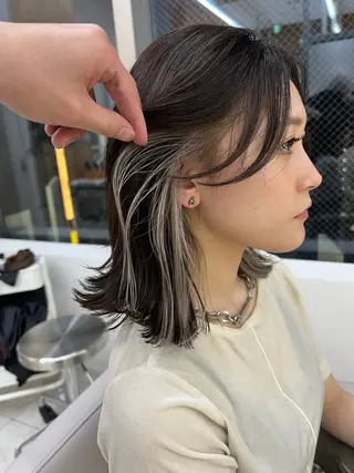ミディアム カラー レイヤー専門家 ダブルカラー修のヘアスタイル