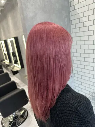 セミロング 透明感/ブリーチ縮毛 /髪質改善/星野純一のヘアスタイル