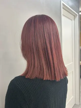 ミディアム カラー 【ボブ/縮毛矯正 /髪質改善】motoのヘアスタイル