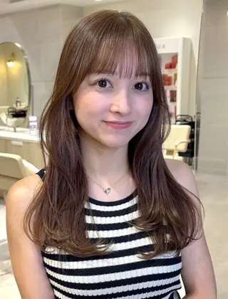 ロング カラー カット無料｜レイヤー カット｜韓国モテへアのヘアスタイル