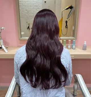 セミロング 透明感カラー⭐︎ コナツのヘアスタイル