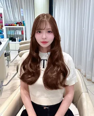 ロング 💗ブリーチなし 透け感💗徳井はやとのヘアスタイル