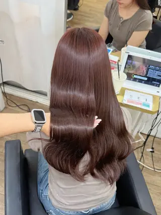 ロング カラー ヘアアレンジ 茶屋町/ワンカラー RAN　モデル募集中のヘアスタイル
