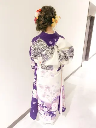 セミロング ヘアアレンジ Hair&Make  Delight*のヘアスタイル