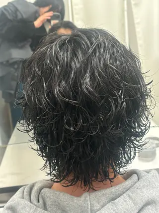 ショート パーマ メンズ 町田/波巻き/ シャドウ/メンズのヘアスタイル