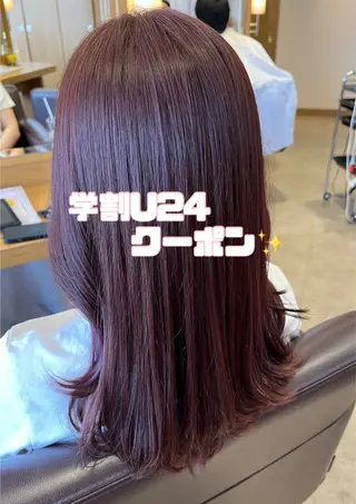 ミディアム 韓国風ﾊﾟｰﾏ❁﻿ fu-ka❁艶ｶﾗｰのヘアスタイル